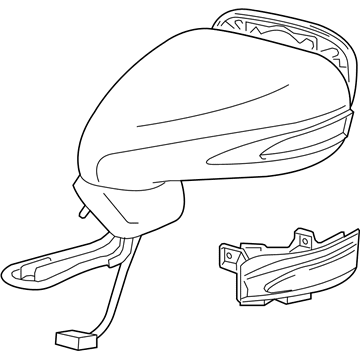 Lexus 87910-50540-E1 Mirror Assy, Outer Rear View, RH