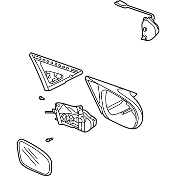 Honda 76200-S5P-A01 Mirror Assembly, Passenger Side Door (Lever)