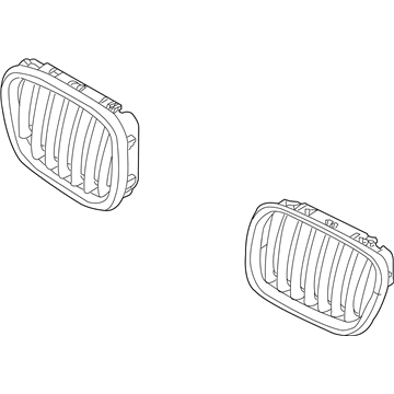 BMW 51-13-7-157-687 Grille, Front, Left