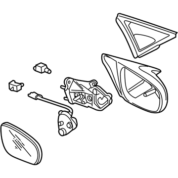 Honda 76200-S01-A15 Mirror Assembly, Passenger Side Door (R.C.)