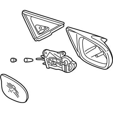 Honda 76200-S01-A05 Mirror Assembly, Passenger Side Door