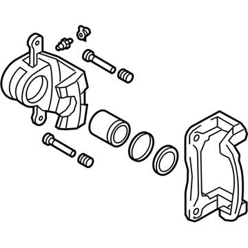 Kia 583101UA50 Rear Brake Caliper Kit, Left