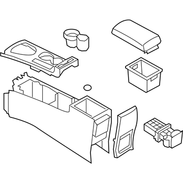 Nissan 96910-1VX0B Console Box Assembly-Floor, Front