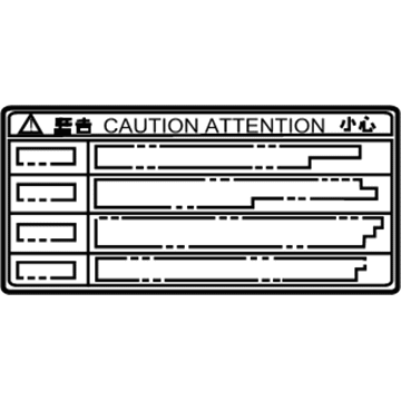 Toyota 16793-50010 Caution Label