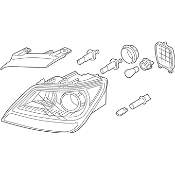 Kia 921022J011 Passenger Side Headlight Assembly