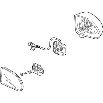 Honda 76250-S2A-A03ZC Mirror Assembly, Driver Side Door (Grand Prix White) (R.C.)