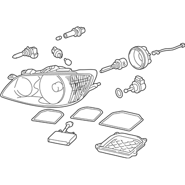 Lexus 81110-53200 Front Headlight Assembly Housing / Lens / Cover - Right