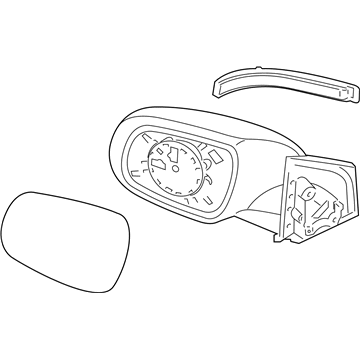 Kia 876101G002 Outside Rear View Mirror Assembly, Left