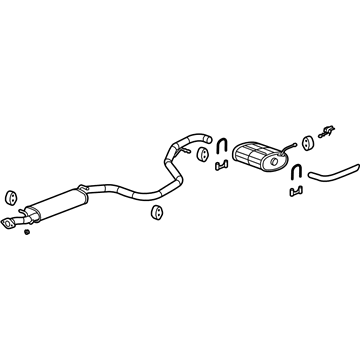 GM 15217534 Exhaust Muffler Assembly (W/ Exhaust Pipe & Tail Pipe)