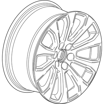 GM 84040800 22X9-Inch Aluminum 6-Split-Spoke Wheel Rim In Midnight Silver With Chrome Inserts