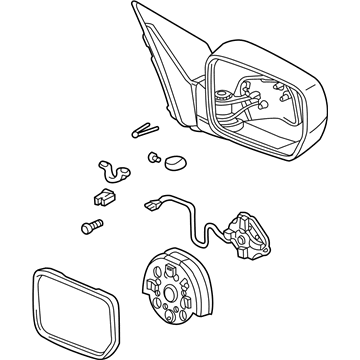 Honda 76200-S9V-C11ZH Mirror Assembly, Passenger Side Door (Sandstone Metallic) (R.C.) (Heated)