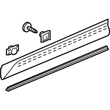 Honda 75312-TP6-A01ZF Garnish Assy., R. FR. Door (Lower) *NH737M* (POLISHED METAL METALLIC)