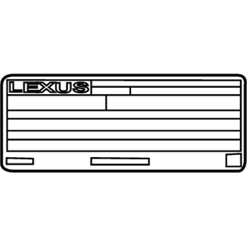 Lexus 11298-31J00 Label, Emission Cont