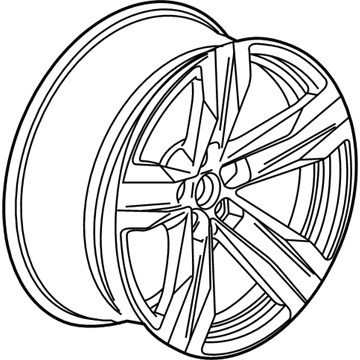 GM 19302760 21x8.5-Inch Aluminum 5-Spoke Front Wheel in Black with Red Stripe