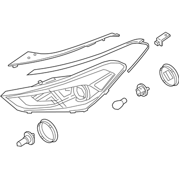 Hyundai 92101-D3050 Left Driver Side Halogen Headlamp Lens Flaw