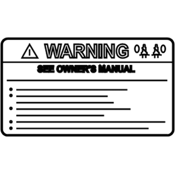 Kia 852613B200 Label-Crash Pad, Side A/B