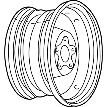 GM 9593635 Wheel Rim Assembly-15X6 (12.7 Outside) *Silver Metal