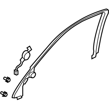 Acura 72482-SJA-A01ZB Garnish Assembly, Left Front Sash (Inner) (Medium Gray)