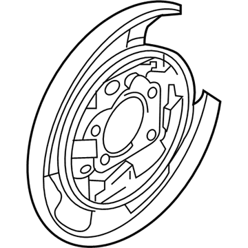 Kia 582513R000 Rear Brake Back Plate Assembly, Left