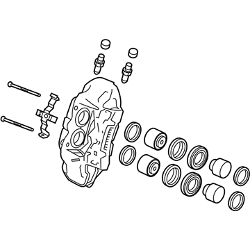 Honda 45019-TV8-E01 Caliper Sub-Assembly, Driver Side