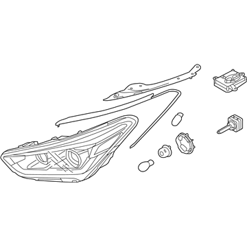 Hyundai 92101-B8630 Headlamp Assembly, Left