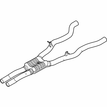 BMW 18-30-8-699-096 CENTER MUFFLER WITH PIPES