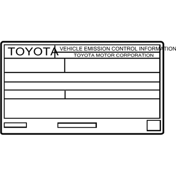 Toyota 11298-0C230 Emission Label