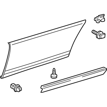 Lexus 75076-33060-H2 Moulding Sub-Assy, Rear Door, Outside LH