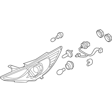 Hyundai 92101-3Q100 Driver Side Headlight Assembly Composite