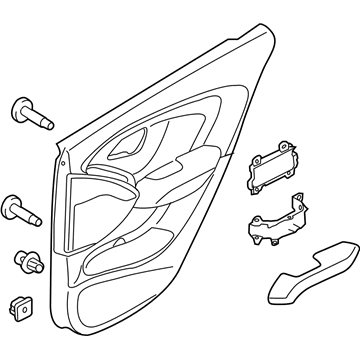 Hyundai 83308-2S020-9P Panel Complete-Rear Door Trim, RH