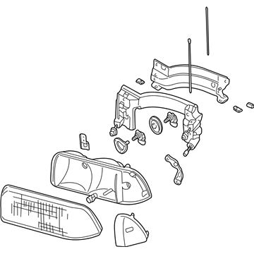 GM 16525158 Headlamp Assembly-(W/ Front Side Marker Lamp)