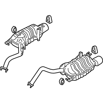 Hyundai 28701-0W150 Left Muffler Assembly