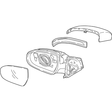 Kia 87610D9130 Outside Rear View Mirror Assembly, Left