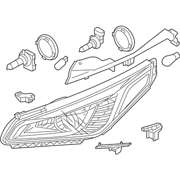 Hyundai 92101-C2000 Headlamp Assembly, Left