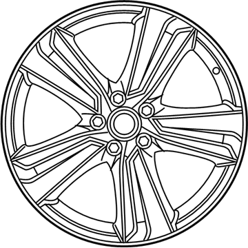 Infiniti 999W1-J2019 19-inch Split 5-spoke Bright Wheel (includes center cap), Front / Rear 19 x 8.5 with 50mm offset (1-piece)
