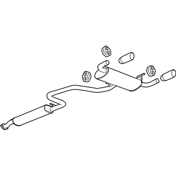 GM 25844223 Exhaust Muffler Assembly (W/ Exhaust Pipe & Tail Pipe)