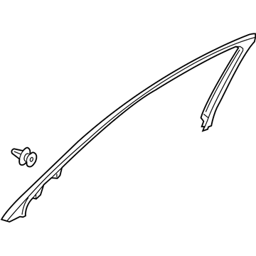 Acura 72482-TX6-A01ZA Garnish, Left Front Door Sash (Inner) (Premium Black)