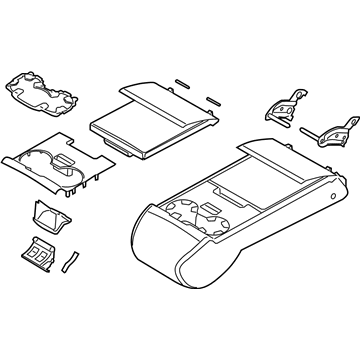 BMW 52-20-6-988-632 Armrest Basis With Shelf, Leather