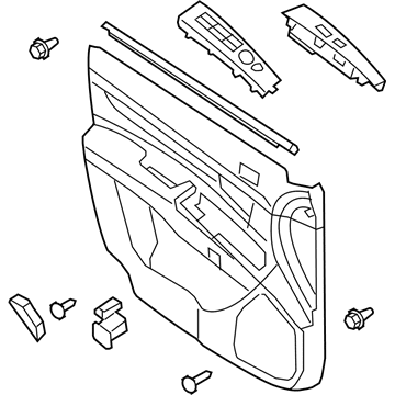 Hyundai 82301-0W010-J4 Panel Complete-Front Door Trim, LH