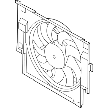 BMW 17-41-8-642-161 Radiator Condenser Cooling Fan Assembly