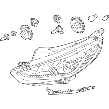 Hyundai 92101-E6550 Headlamp Assembly, Left