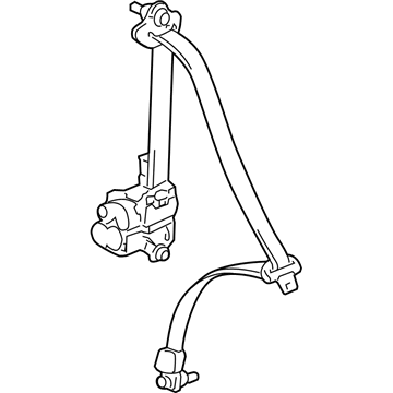 Honda 04864-TK8-A00ZD Tongue Set, Passenger Side Center Seat Belt (Outer) (Sienna Beige)