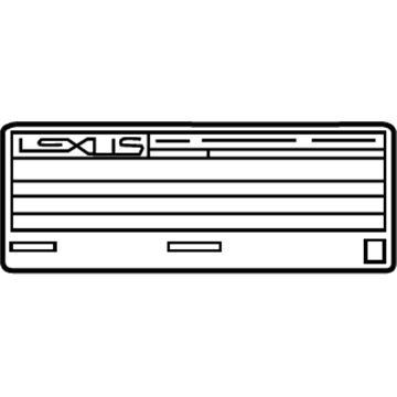 Lexus 11298-36182 Label, Emission Control