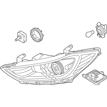 Hyundai 92101-F2420 Headlamp Assembly, Left