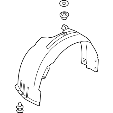 Hyundai 86812-J3000 Front Wheel Guard Assembly, Right