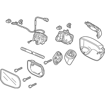 Honda 76200-SNR-C02ZM Mirror Assembly, Passenger Side Door (Crystal Black Pearl) (R.C.) (Heated)