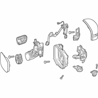 OEM 2021 Honda Odyssey Mirror Assembly, Passenger Side Door (Obsidian Blue Pearl) (R.C.) (Heated) - 76200-THR-A42ZH
