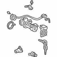 OEM 2000 Honda S2000 Cylinder Set, Key *NH167L* (GRAPHITE BLACK) - 06350-S2A-A02ZA