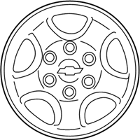 OEM 2003 GMC Sierra 3500 Wheel Rim Assembly-16X6.5 Dual Steel *White - 9596227
