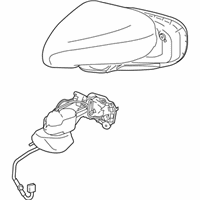 OEM Lexus ES350 Mirror Sub-Assy, Outer Rear View, RH - 87901-33130-C0